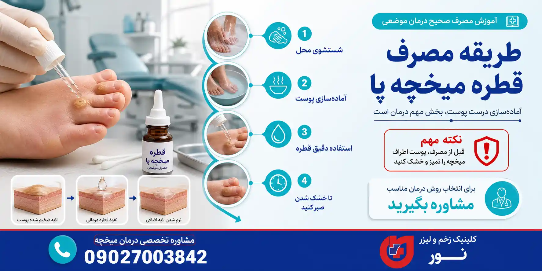 طریقه مصرف قطره میخچه پا