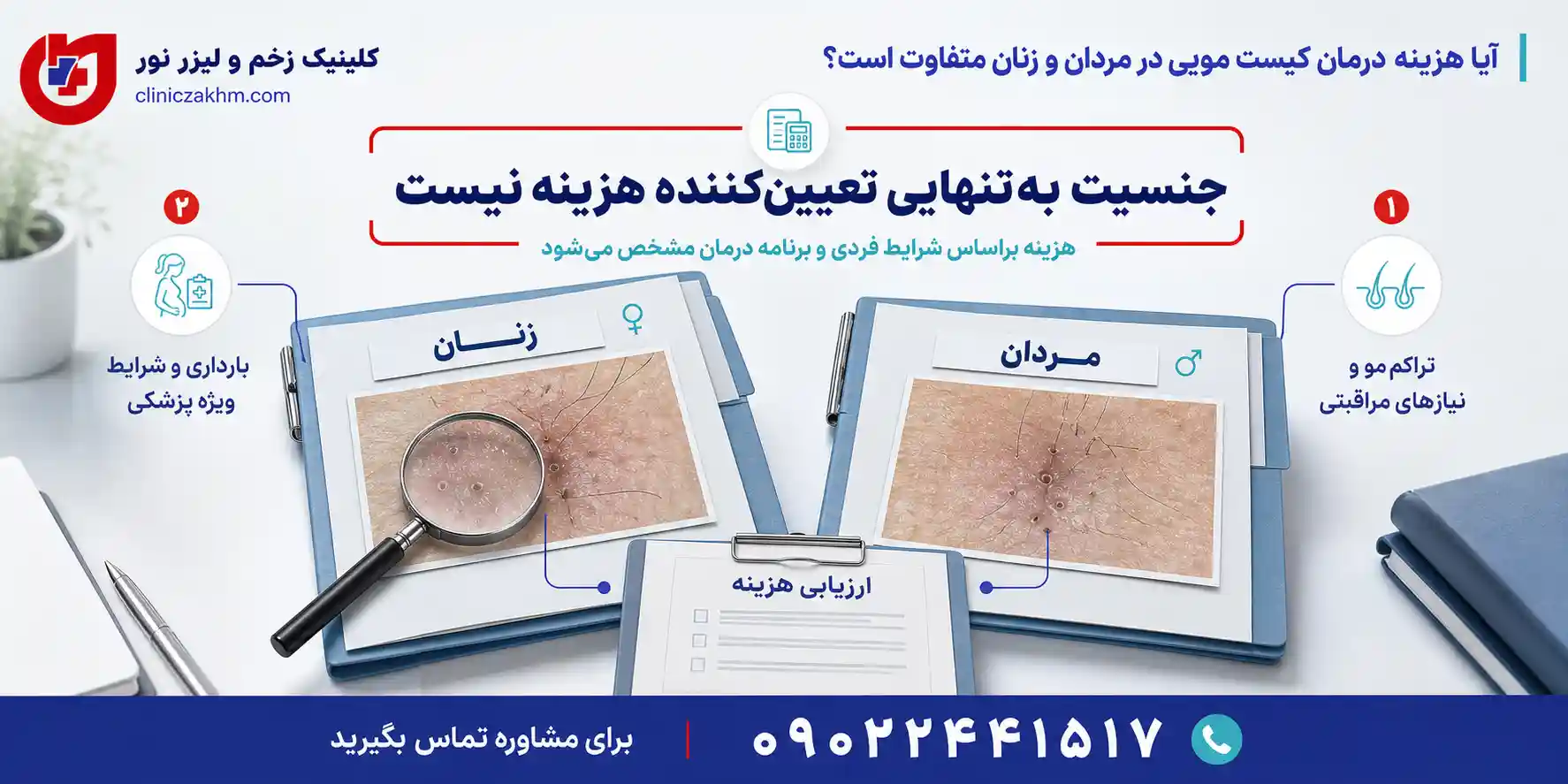 هزینه درمان کیست مویی در زنان و مردان