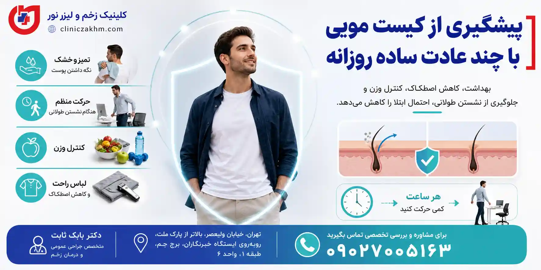راه های پیشگیری از ابتلا به کیست مویی در مردان و روش های کاهش احتمال ایجاد سینوس پیلونیدال