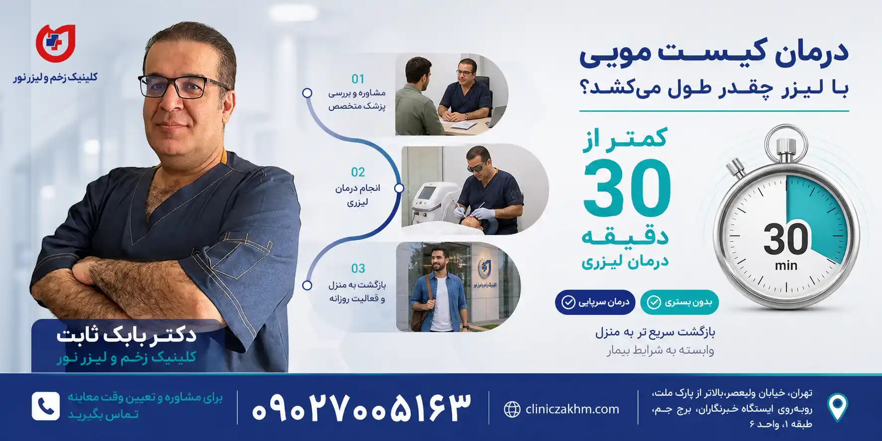 مدت زمان عمل کیست مویی و عوامل موثر بر طول مدت جراحی سینوس پیلونیدال